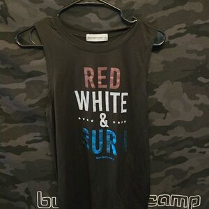 Red White & Burn Black Tank Top